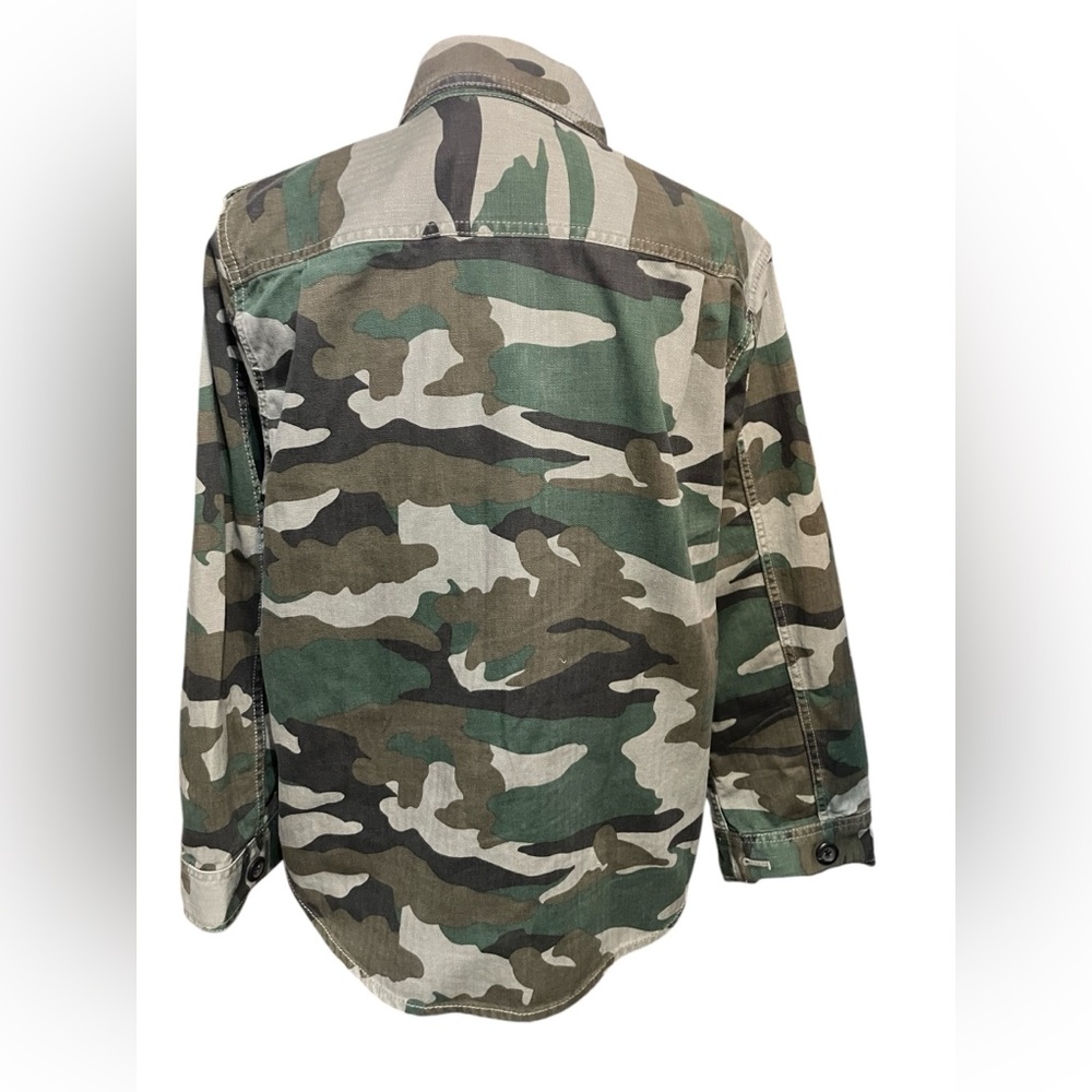 JCrew Camo heavy canvas shirt jacket - size petite large - excellent condition - Picture 2 of 9